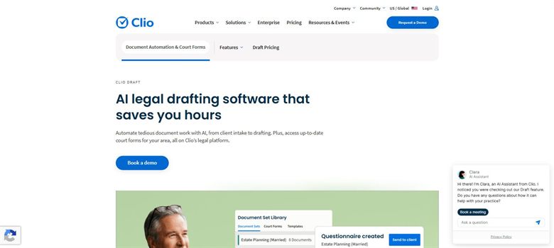 Clio Draft homepage