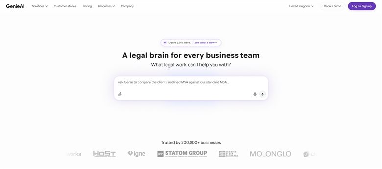 GenieAI homepage