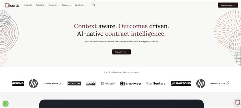 Icertis homepage