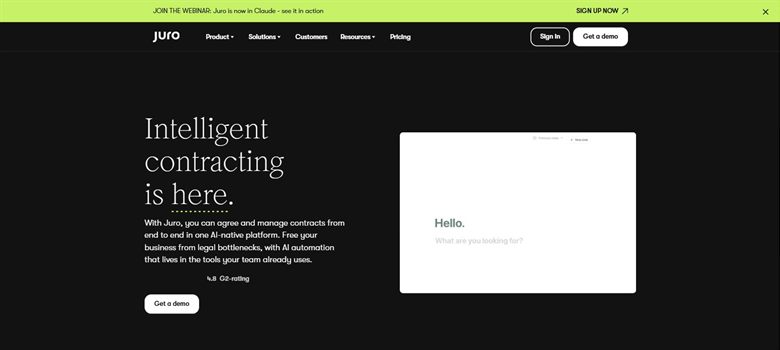 Juro homepage