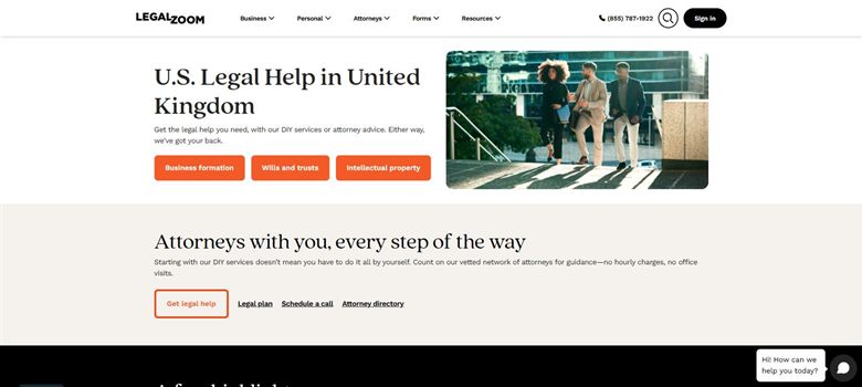 LegalZoom homepage