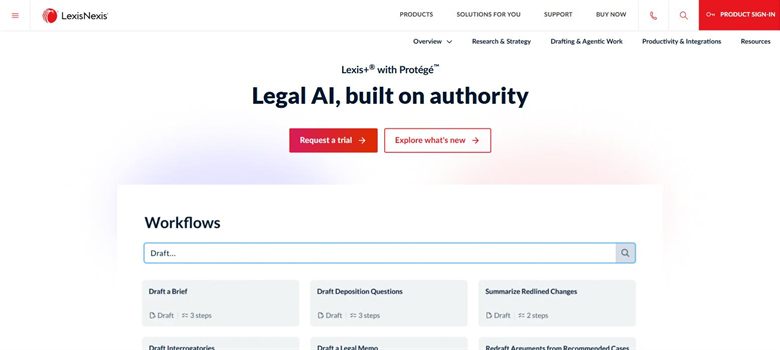 Lexis+ AI homepage