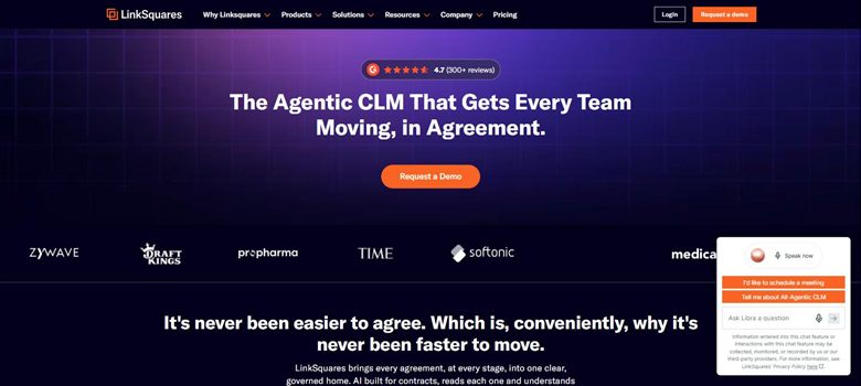 LinkSquares homepage