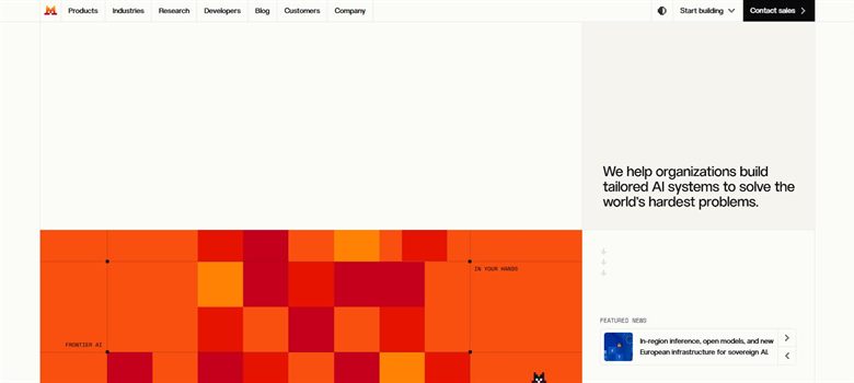 Mistral AI homepage