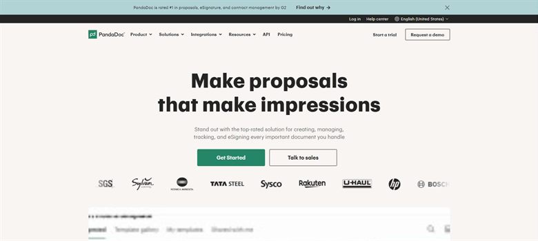 PandaDoc homepage